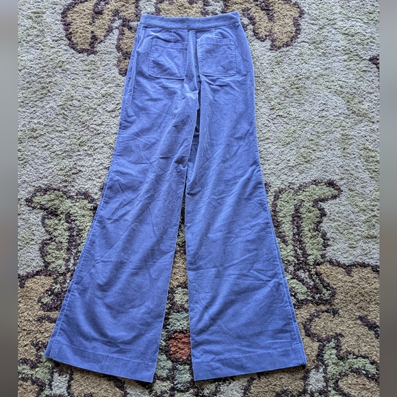 Kate Spade Pants Women's Size 4 Blue Corduroy Modern Cord Flare Wide Leg - Picture 7 of 7